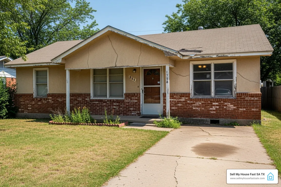 House with crackings everywhere. Sell house with repair needed