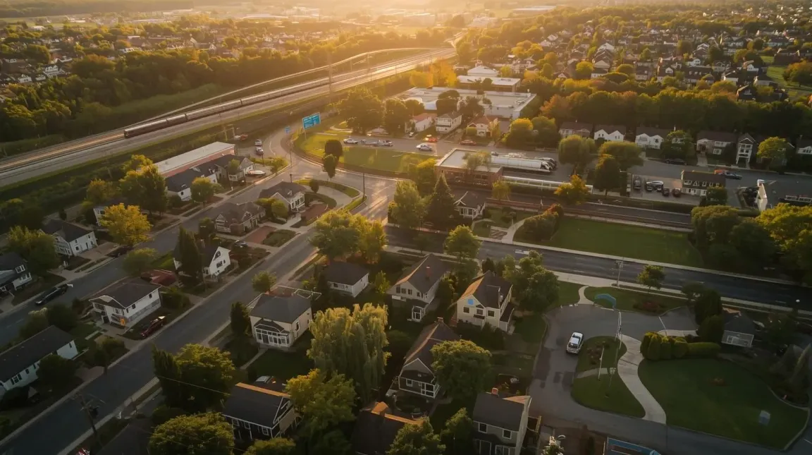 Sunset View of Town in Clifton New Jersey
