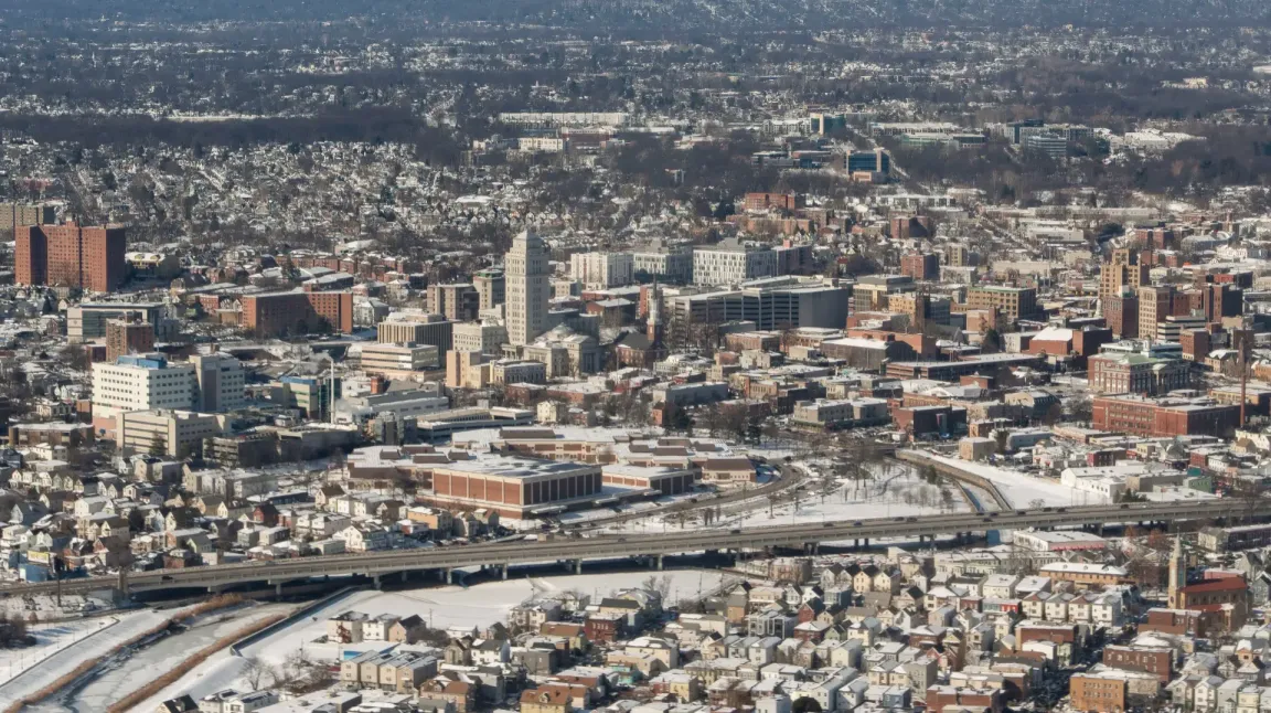 Sky view of the city in Elizabeth New Jersey