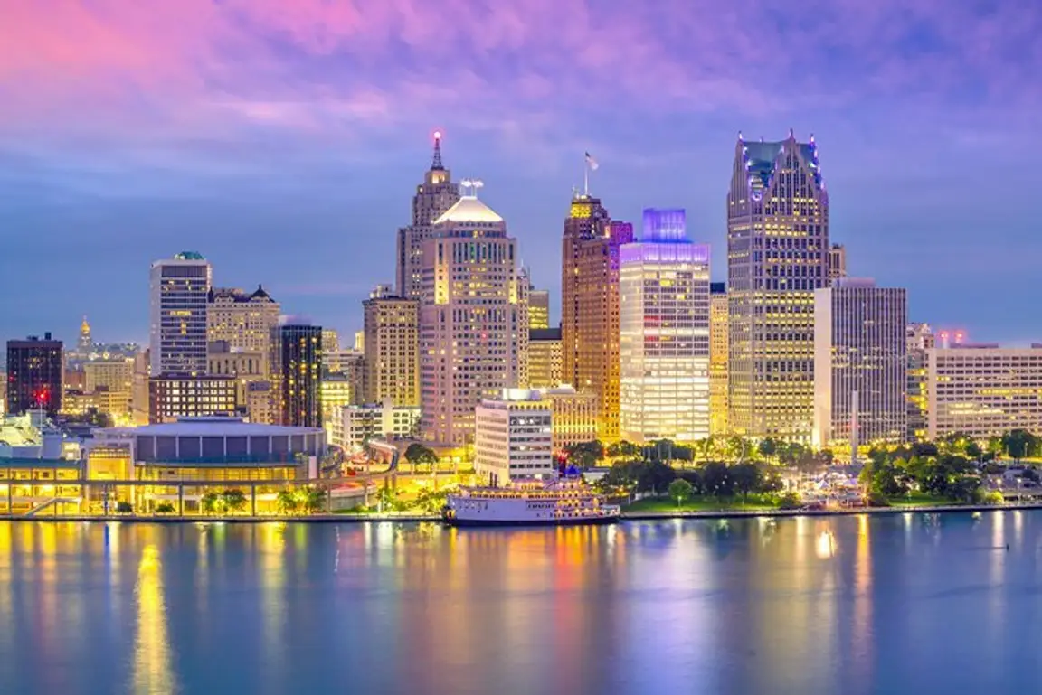 Detroit skyline representing Michigan mortgage note and land contract buyers