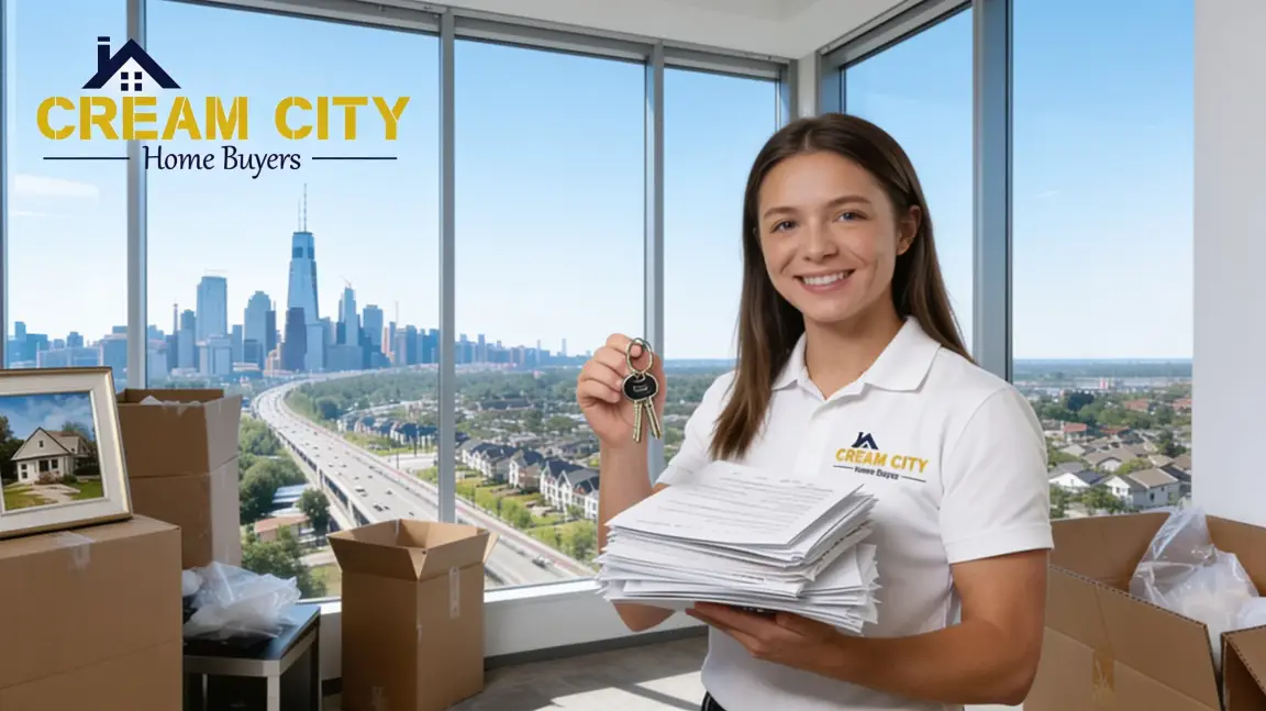 selling a Milwaukee house after moving to Chicago - Executive displaying a key