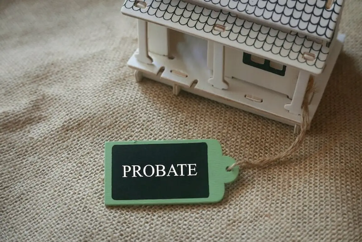 model house with probate tag - house in probate