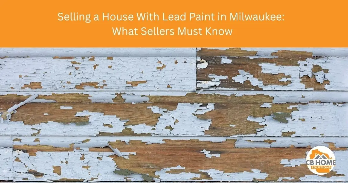 Peeling paint on an older Milwaukee home window trim — lead paint disclosure