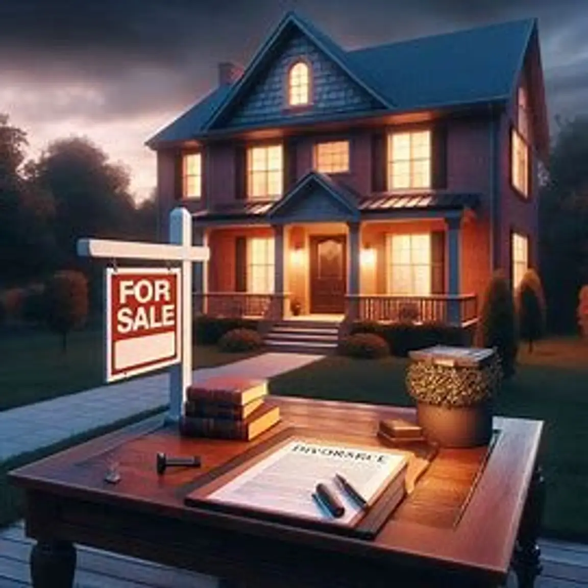 House for sale in Richmond VA with divorce documents on table