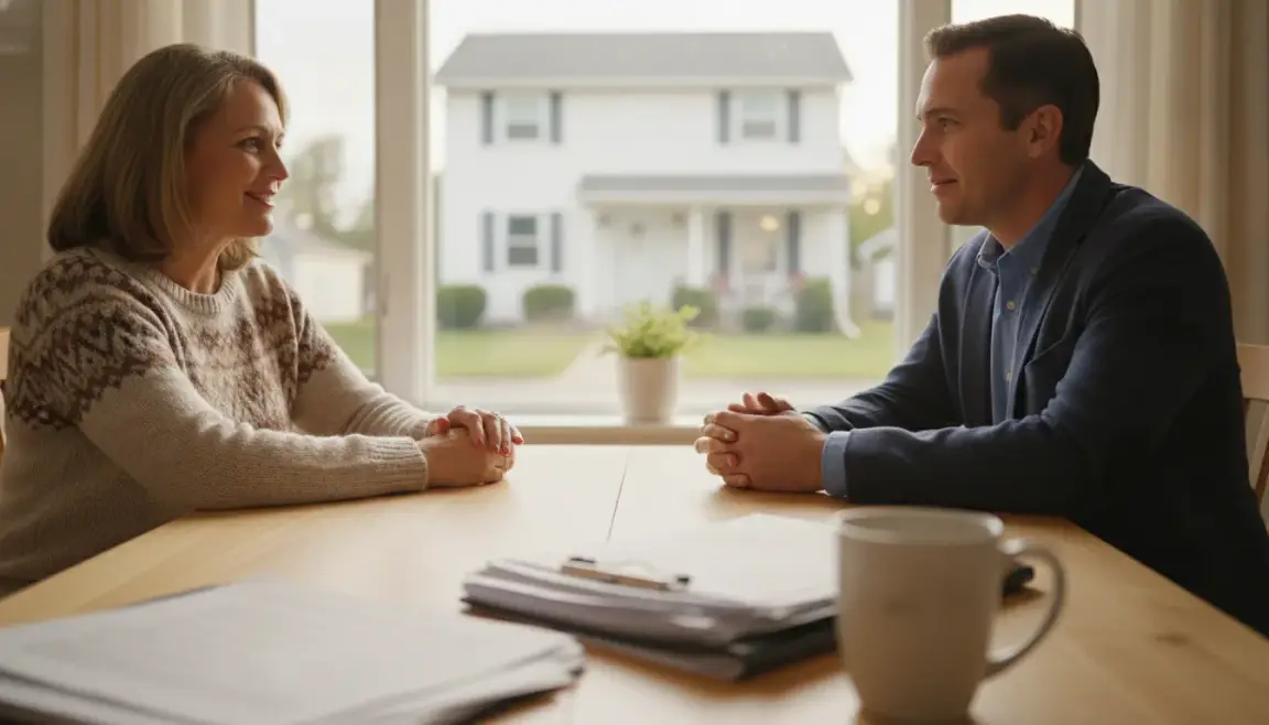 Michigan homeowner discussing a property sale with an advisor