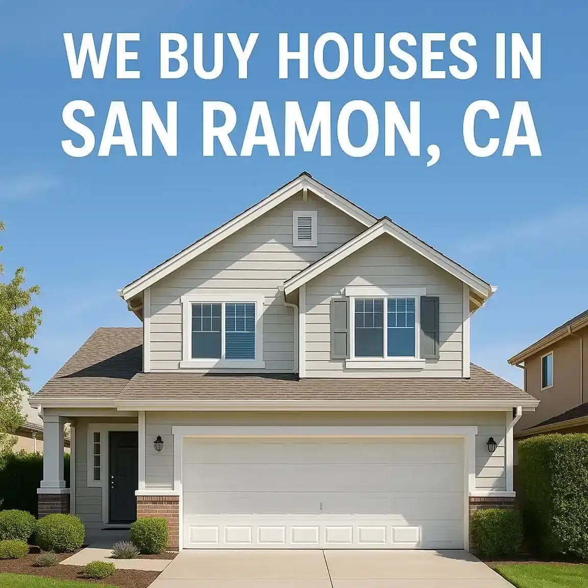 Suburban home in San Ramon, CA with "Sell My House Fast San Ramon" message