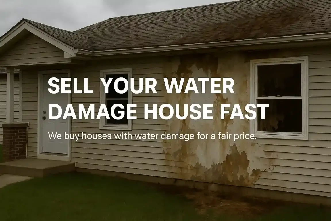 Sell your water damaged house fast in California – exterior view of a home with visible water damage