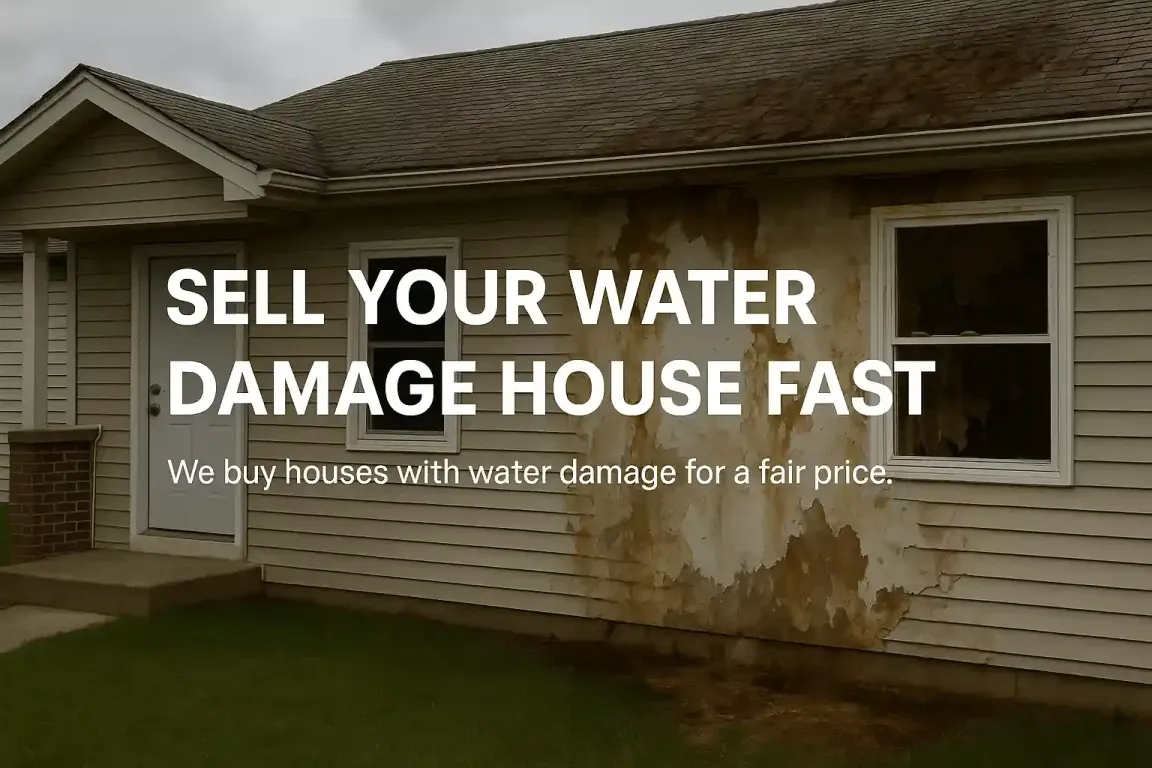 Sell your water damaged house fast in California – exterior view of a home with visible water damage