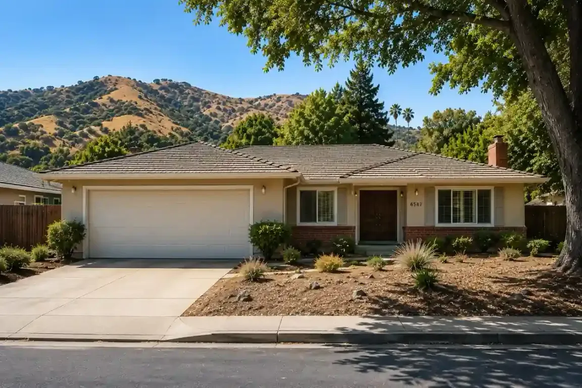 Sell my house fast Almaden Valley original condition home with hillside backdrop and mature neighborhood trees