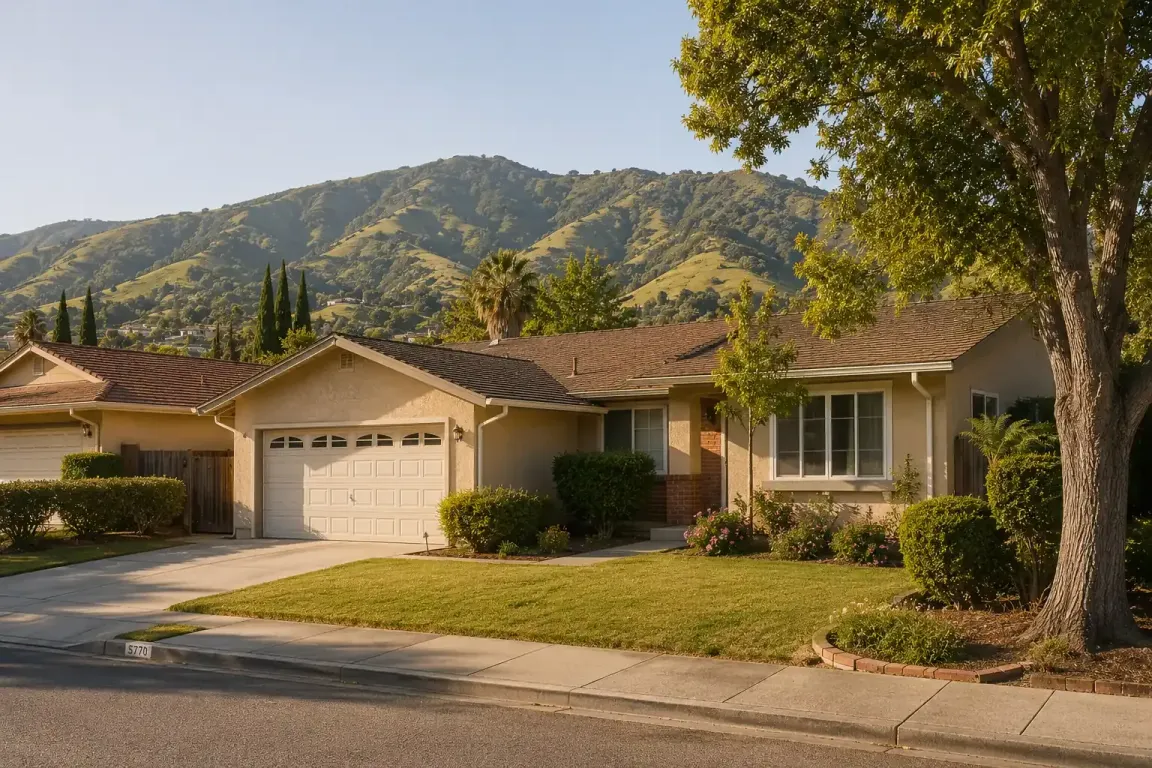 Blossom Valley San Jose California ranch style home with foothill views in a quiet residential neighborhood for cash home buyers