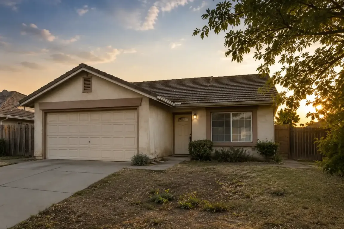 Lincoln California house in original condition with calm sunset lighting for sell my house fast cash home buyers