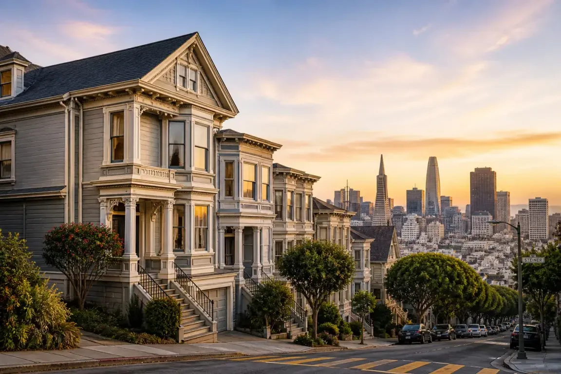 Sell house in probate San Francisco CA older Victorian home in quiet neighborhood at sunset
