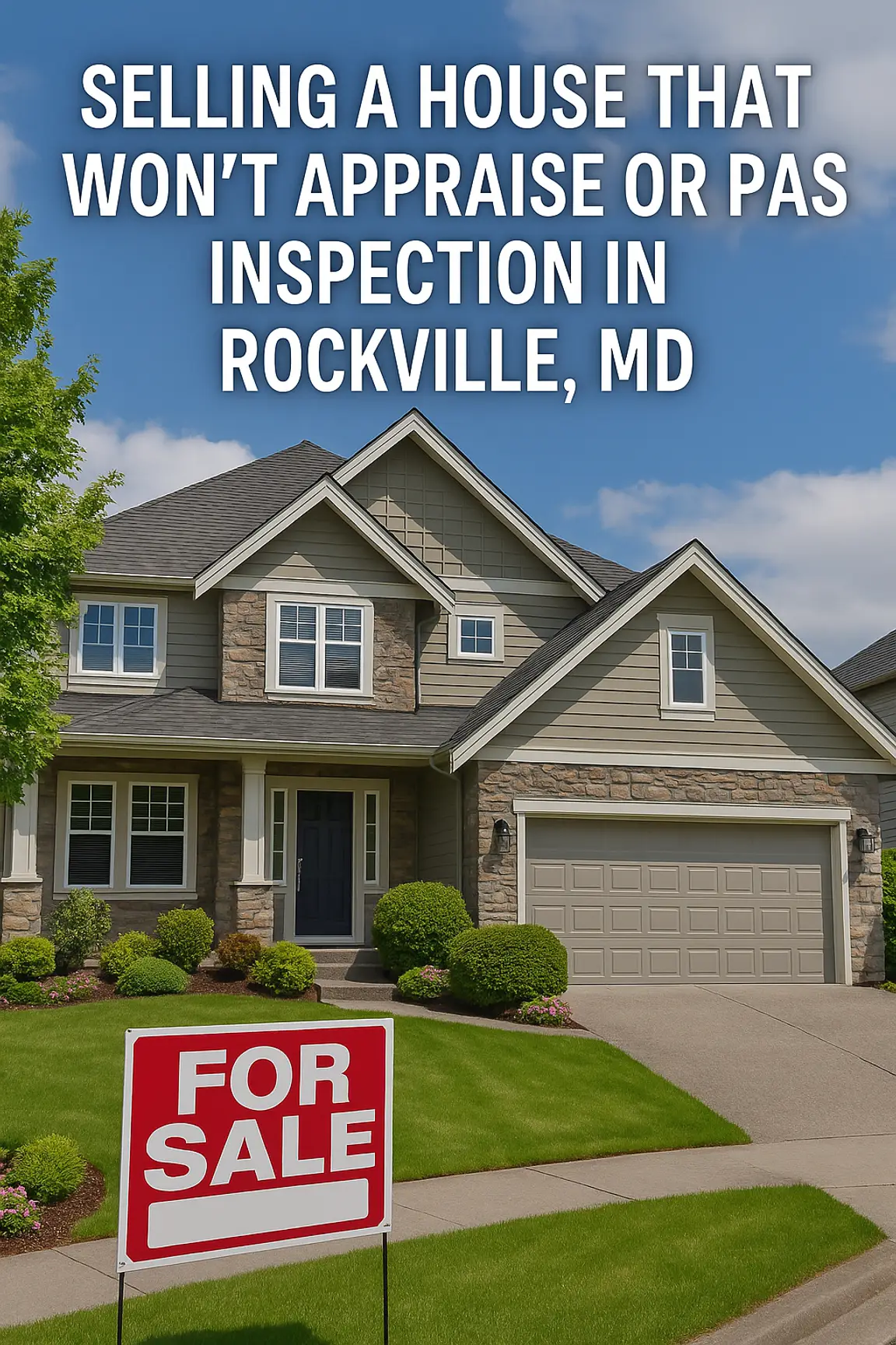 Selling a house that wont appraise or pass inspection in rockville md
