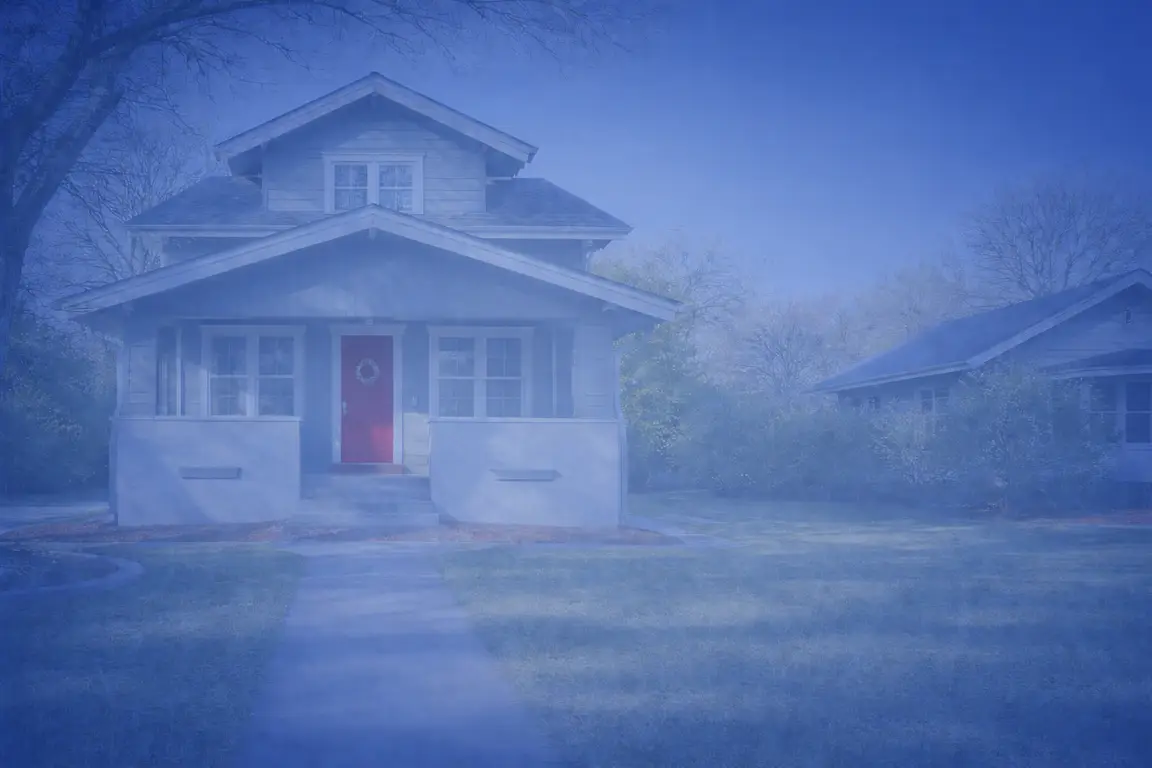 Exterior View Of A Residential House In Omaha.