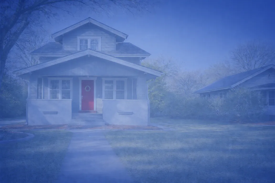 Exterior View Of A Residential House In Omaha.