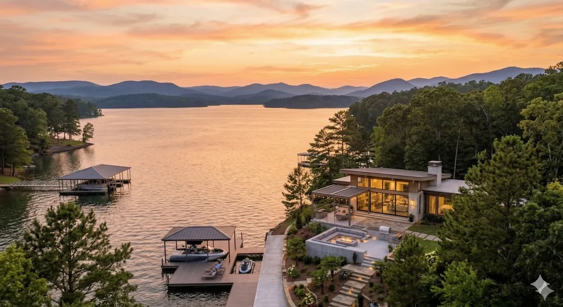 Renovated waterfront home on Lake Hartwell financed with a DSCR vacation rental loan.