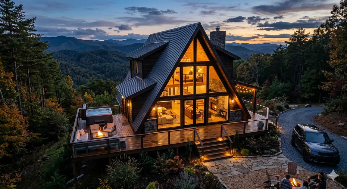 Luxury renovated cabin in North Georgia financed with a DSCR vacation rental loan.