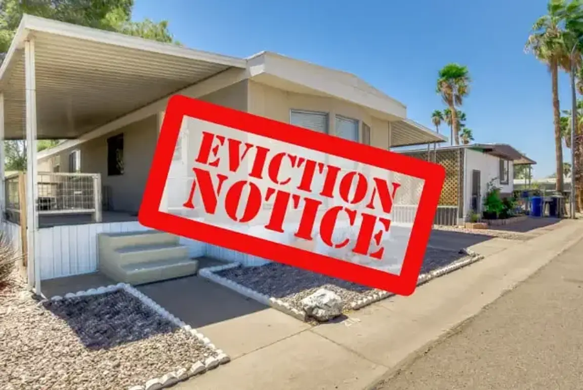 Eviction Notice in Mobile Home Park - Arizona