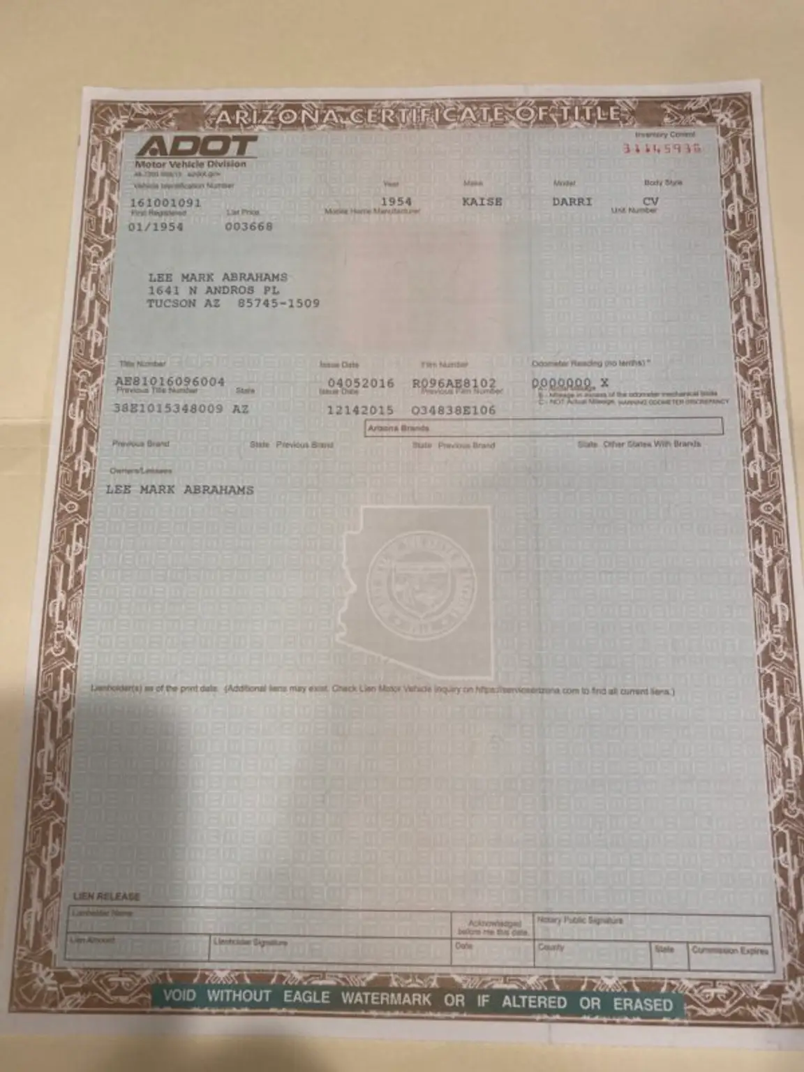 How to transfer a mobile home title in arizona
