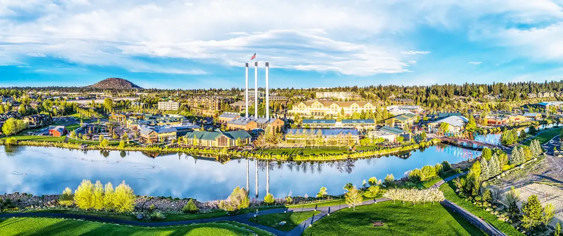 picture of old mill district in Bend, OR