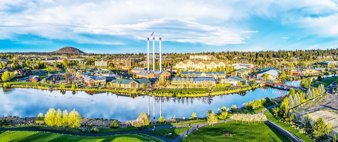 picture of old mill district in Bend, OR