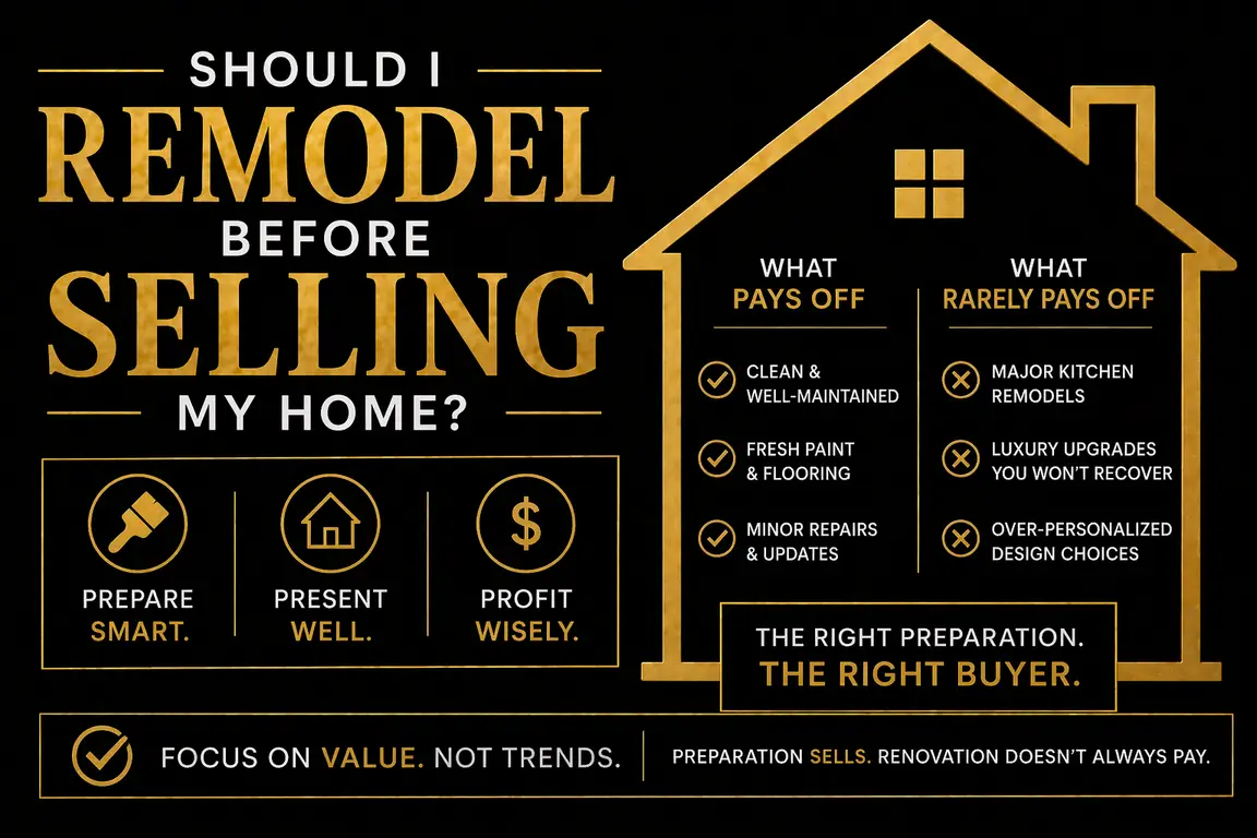 home exterior in Bryan College Station Texas representing decision between remodeling and preparing a home for sale