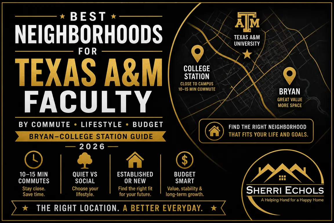 residential neighborhoods near Texas A&M University in College Station Texas representing faculty housing options