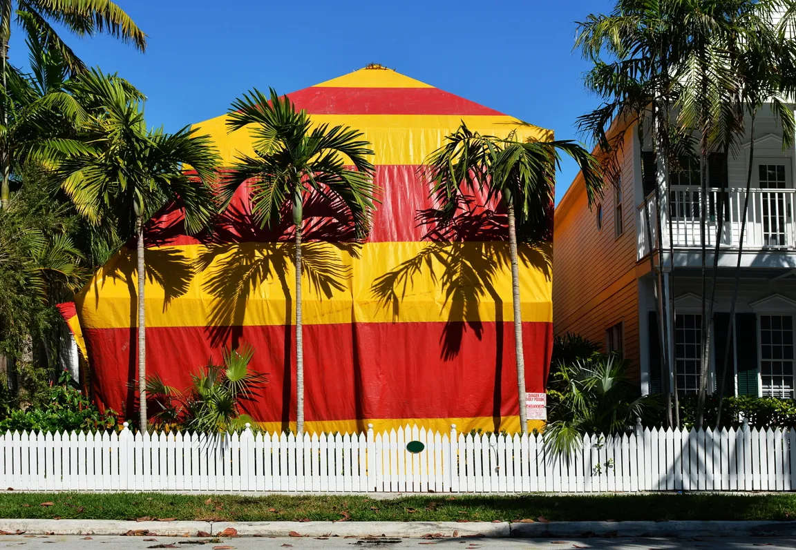 Florida home tented for termite treatment