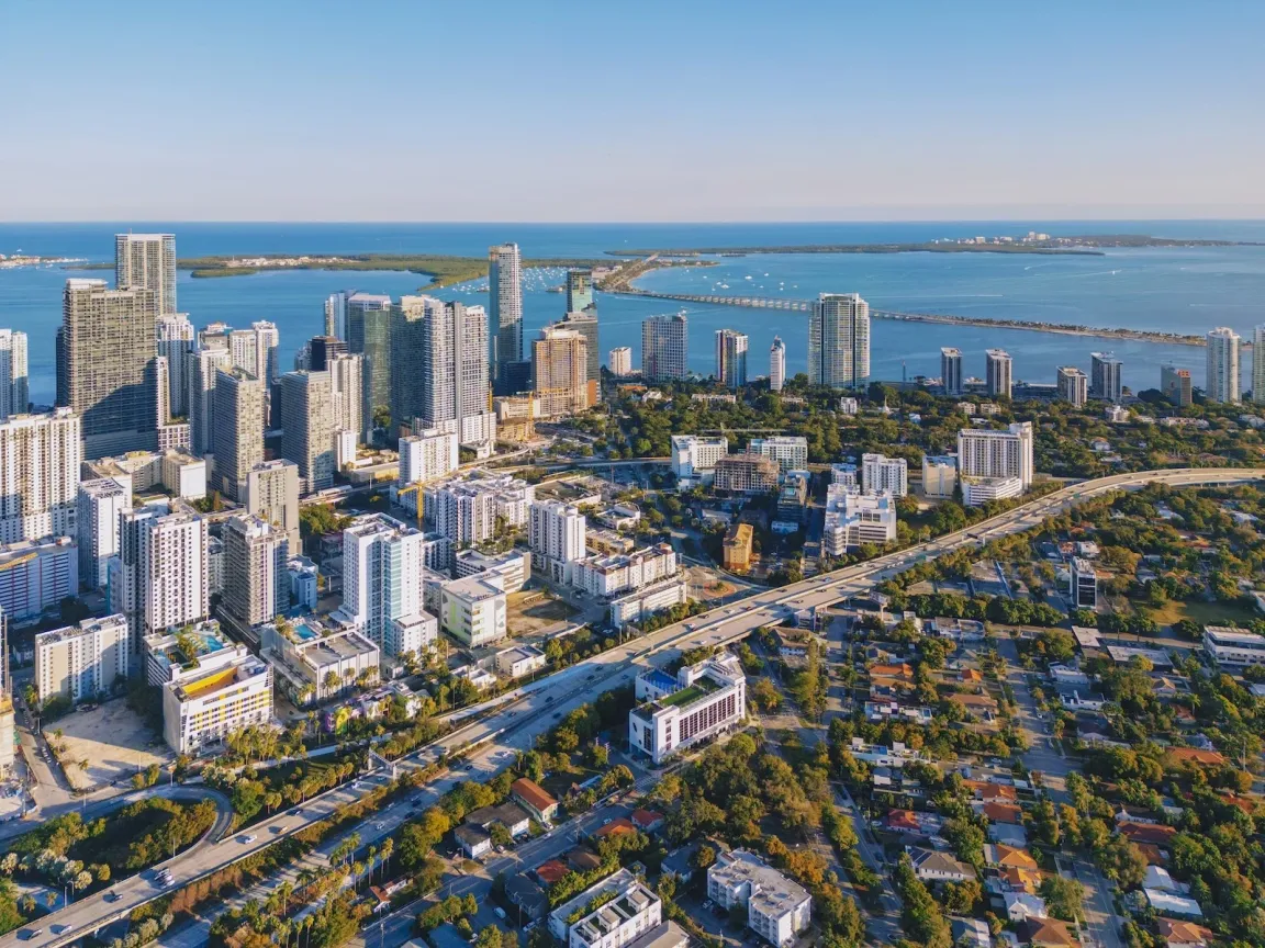 Aerial view of downtown Miami
