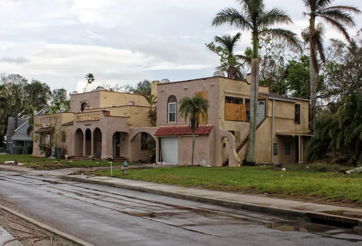 Image of a house in Florida with storm damage