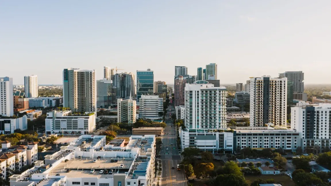 Aerial view of downtown Fort Lauderdale, FL