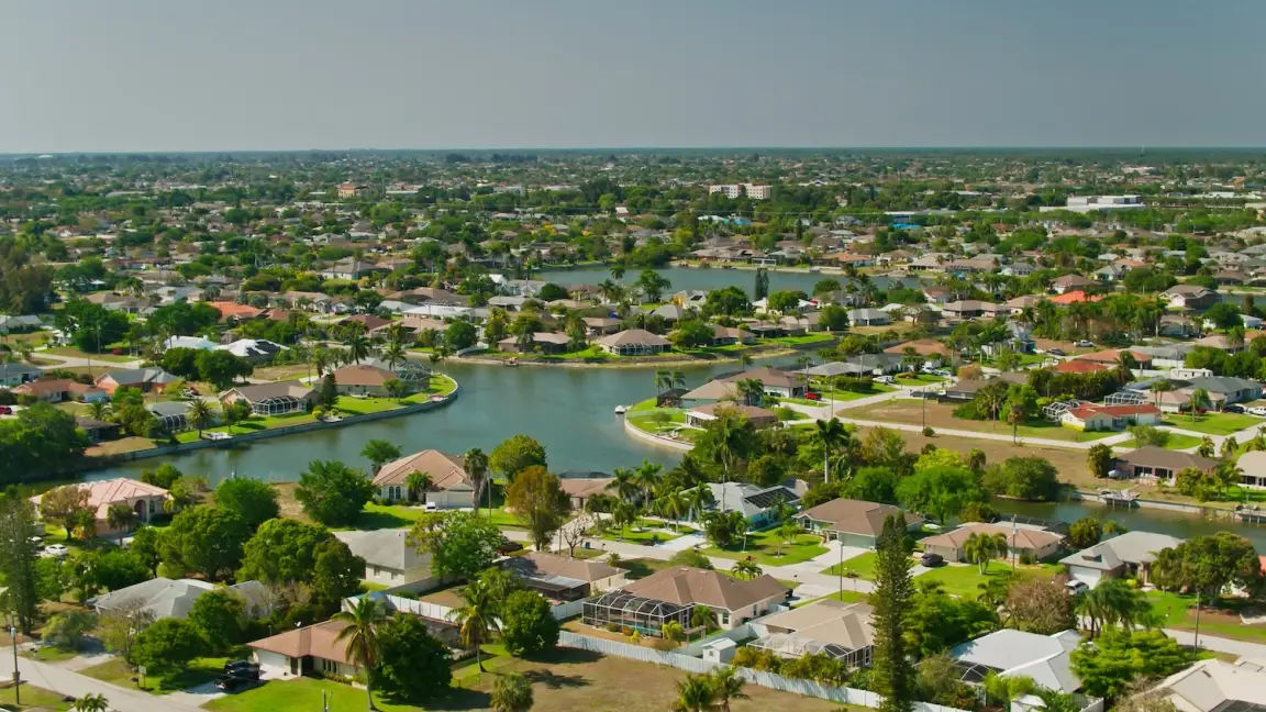 Aerial view of Cape Coral, Florida