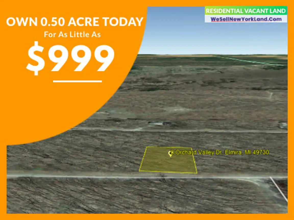 Land For Sale Lot 367 Orchard Valley Dr, Elmira, MI www.WeSellNewYorkLand.com