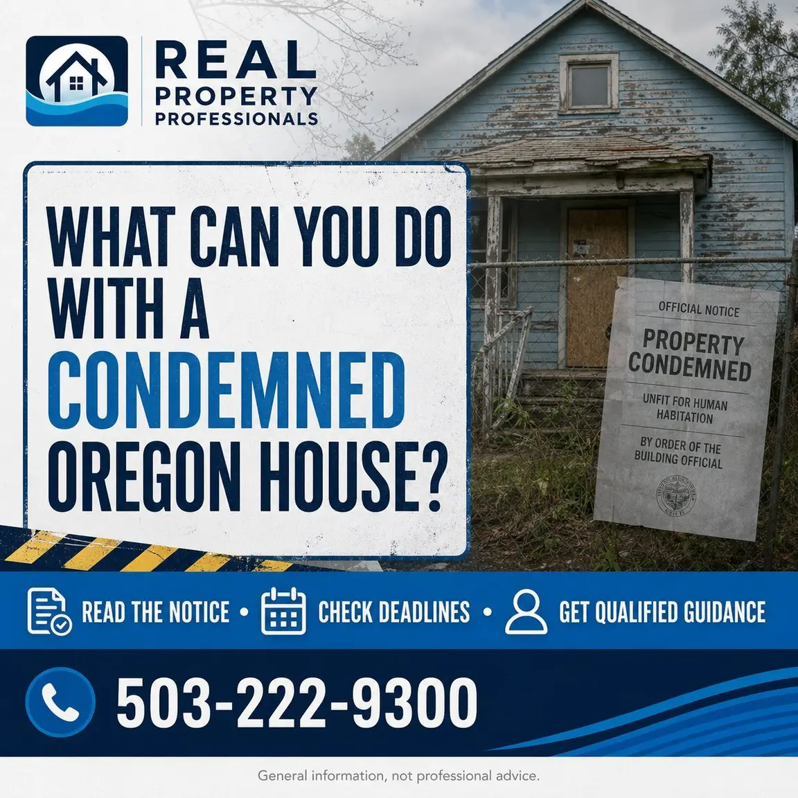What Should You Do With a Condemned Oregon House? - Real Property Professionals