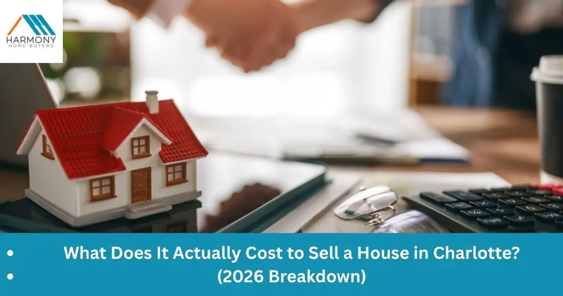 Charlotte, NC homeowner calculating the real cost of selling a house with paperwork and a calculator