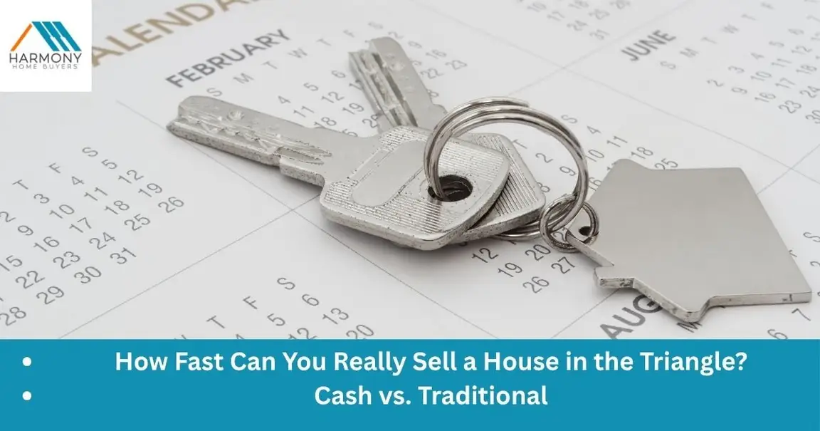 Calendar and house keys showing how fast you can sell a house in the Raleigh Triangle, NC