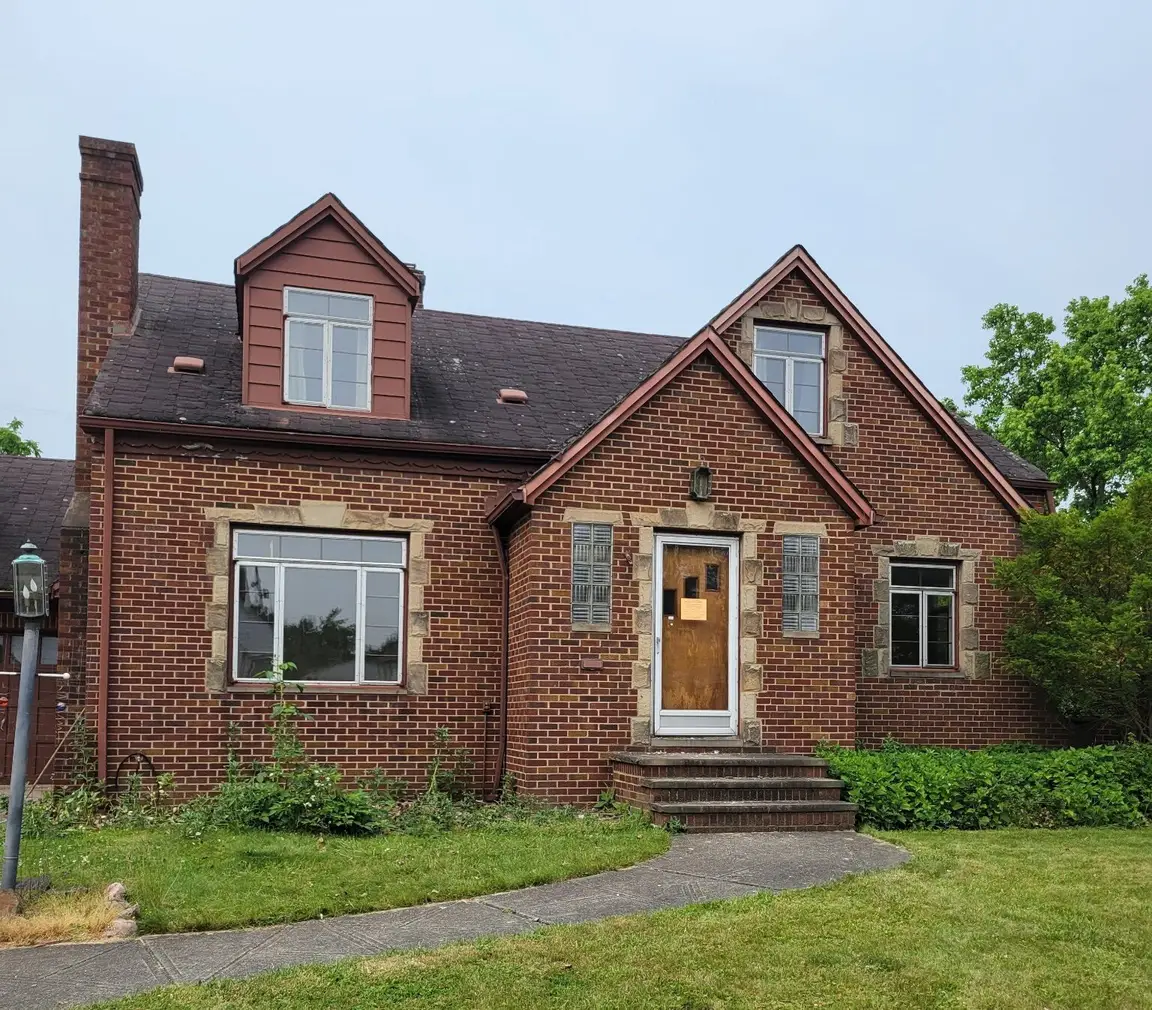 Brick Tudor-style home featured in a Greater Cleveland hoarder-house guide