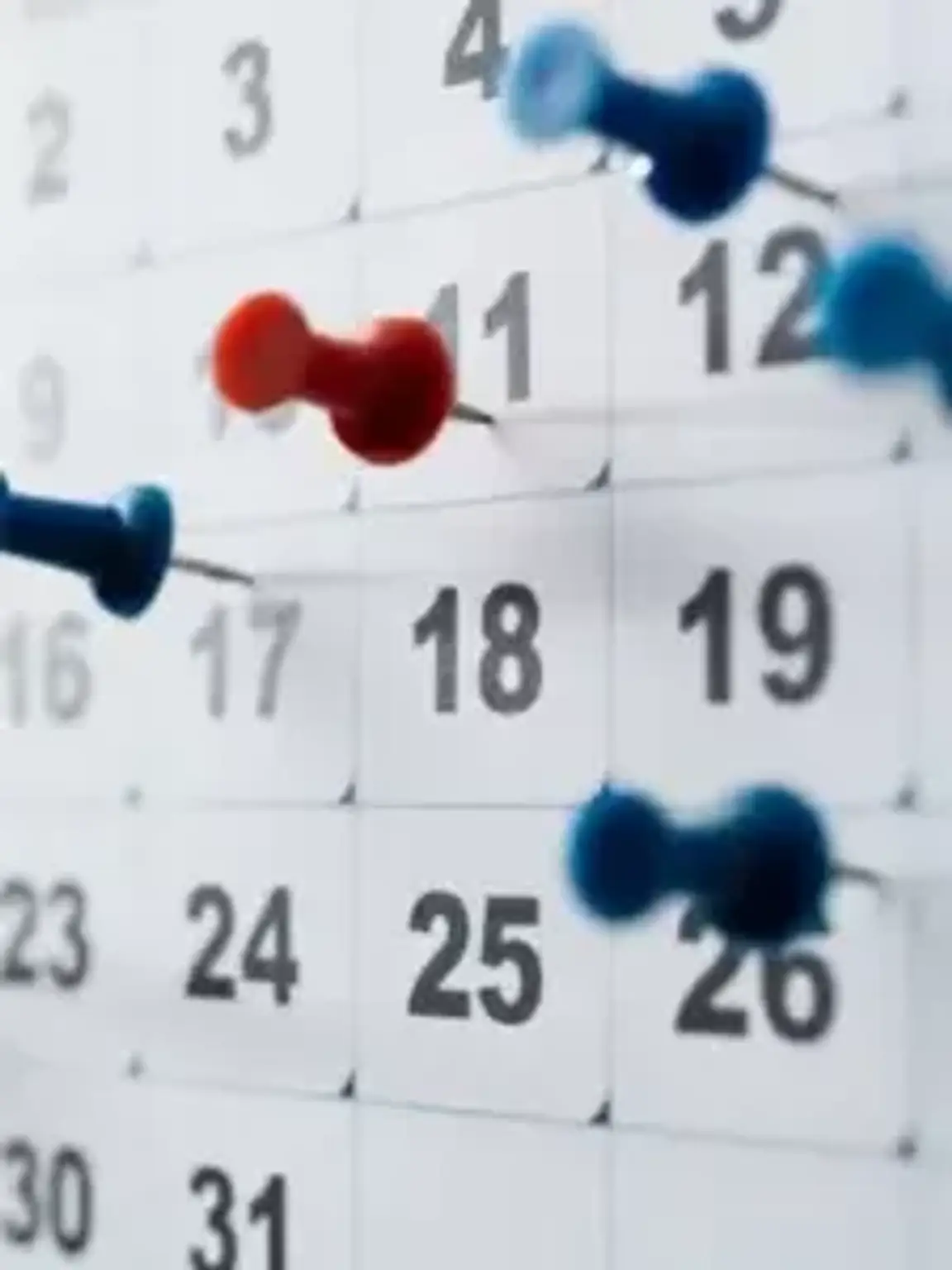 Calendar with pins