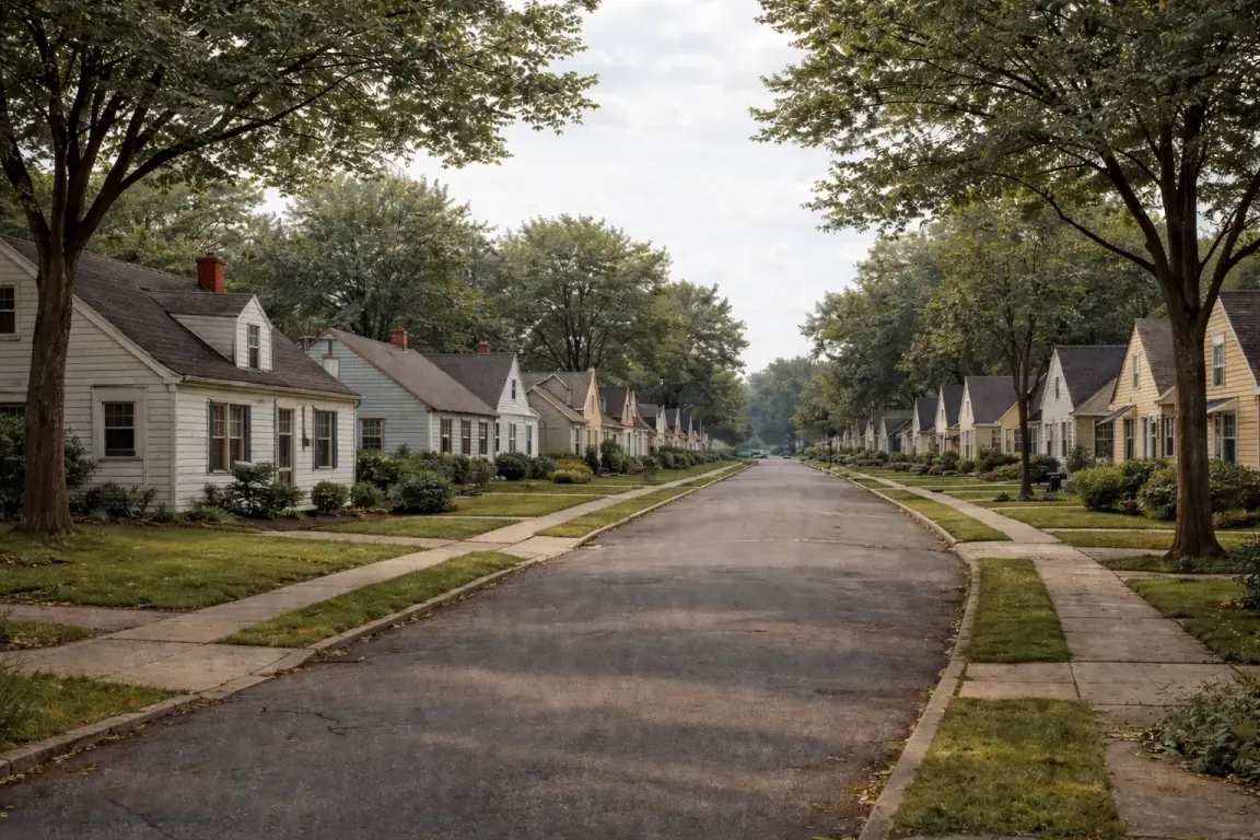 typical 1950s single family homes