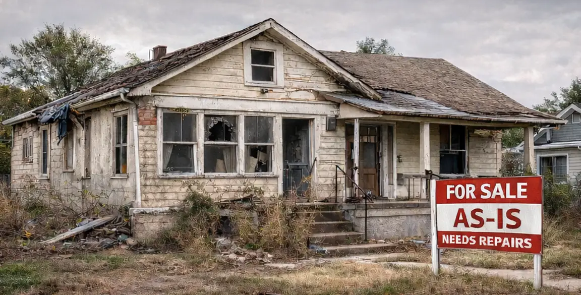 Older property in need of repairs and sold as-is