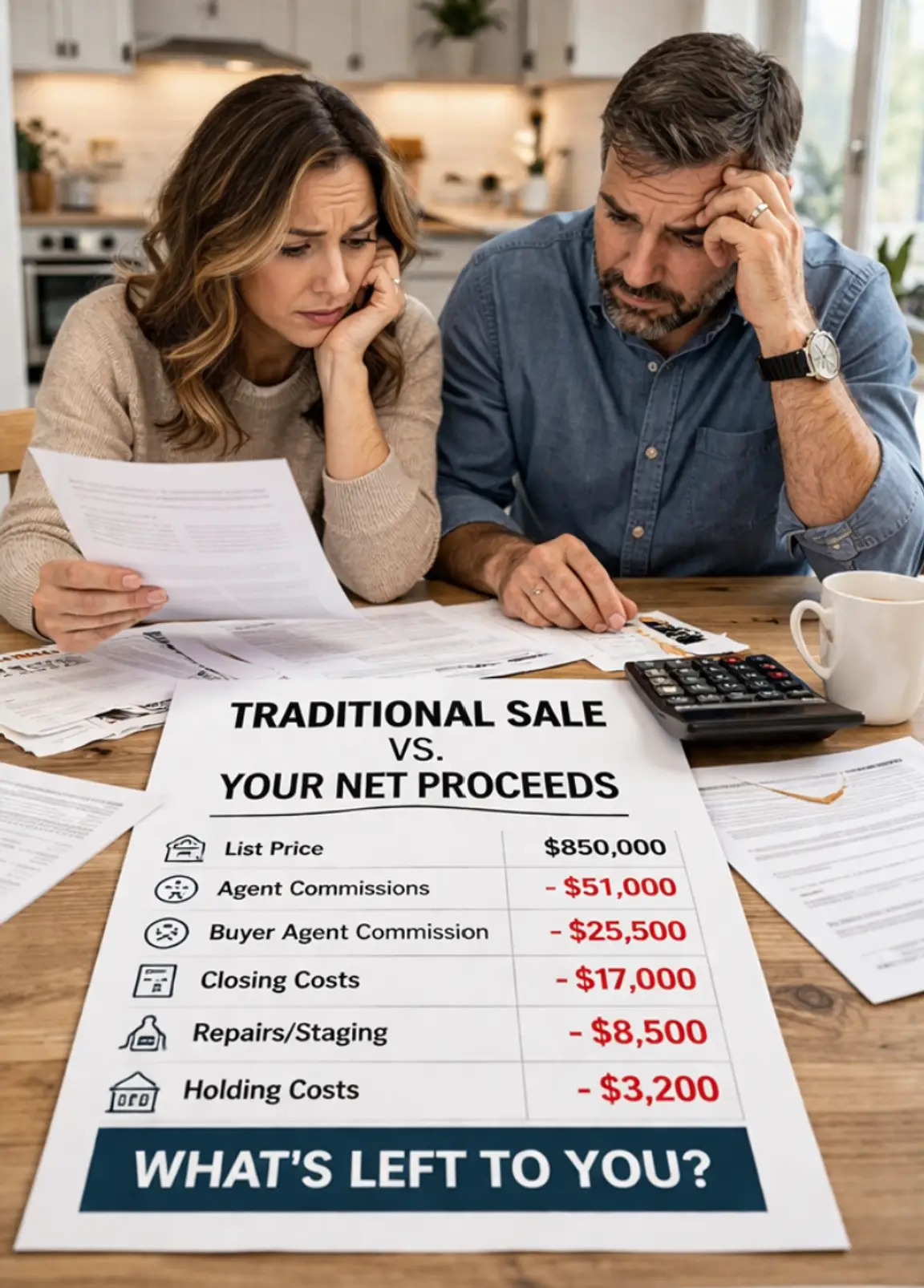 traditional home sale vs net proceeds