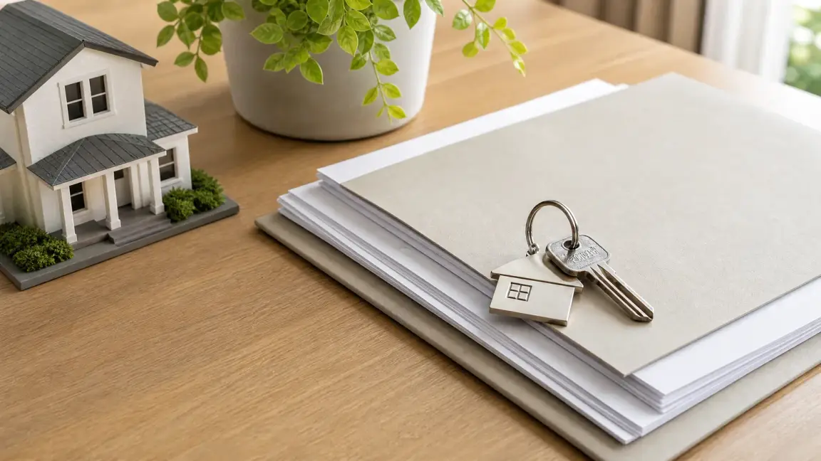 House keys on mortgage documents for a deed in lieu
