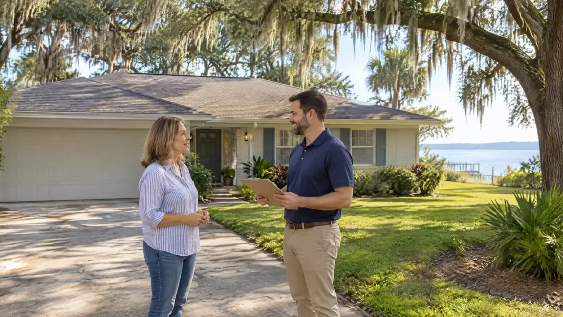 Mandarin Jacksonville homeowner discussing an as-is house sale with a local buyer
