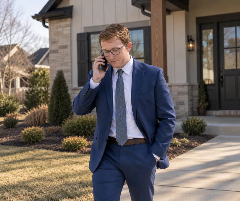 Cole Rorebeck speaking with a client by phone