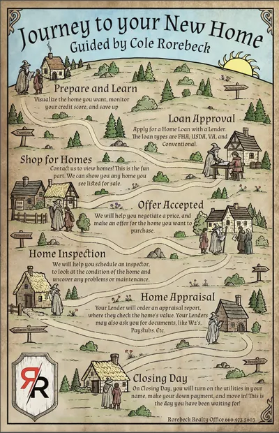 Journey to Your New Home illustrated fridge magnet