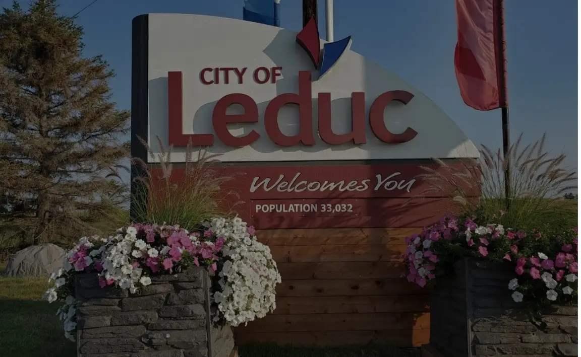 City of Leduc Alberta welcome sign