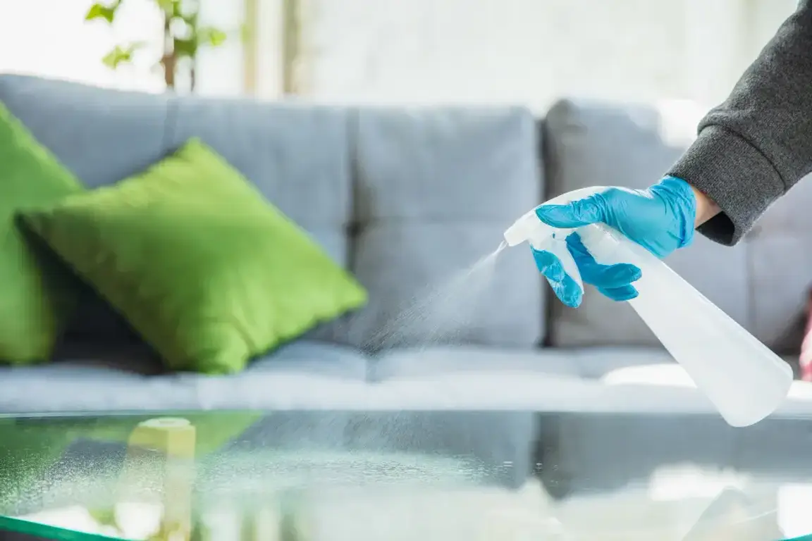 Spraying on table