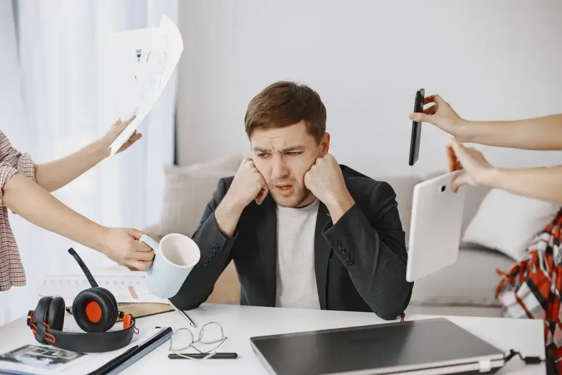 Man person and stressing
