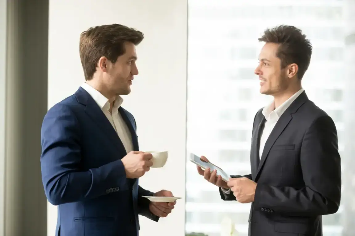 Two men having a conversation