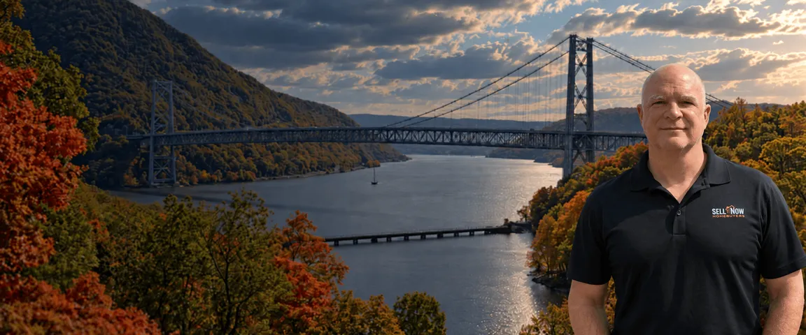 Dave Brown, founder of Sell Now Homebuyers, at Bear Mountain Bridge in the Hudson Valley — cash home buyer serving 10 counties across the Hudson Valley and Capital Region of New York
